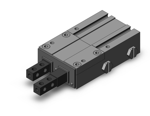 <h2>MIW, Escapement, 2 Finger Type</h2><p><h3>The MIW is a two-finger, slider guide cylinder with sequentially operating fingers making it an effective addition to conveyors, vibratory feeders, magazines and hoppers for separating and feeding individual parts or work pieces on assembly and production lines. An interlocking cam mechanism controls the air passage to the two piston rods, pressuring one while exhausting the other, producing the sequential operation. A floating mechanism separates the fingers from the internal piston allowing for easier finger replacement.<br>- </h3>- Stroke lengths: 8, 12, 20, 25, 32 mm<br>- Scraper option<br>- Stroke adjuster option<br>- Auto switch capable<br>- Bore sizes: 8, 12, 20, 25, 32 mm<br>- <p><a href="https://content2.smcetech.com/pdf/MIW_MIS.pdf" target="_blank">Series Catalog</a>