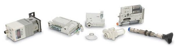 SMC ZP3E-T100BMCL-A16 vertical vacuum inlet w/adaptr