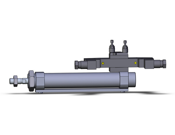 SMC CVM5B25-100-23D round body cylinder w/valve cylinder, valve mounted, dbl acting