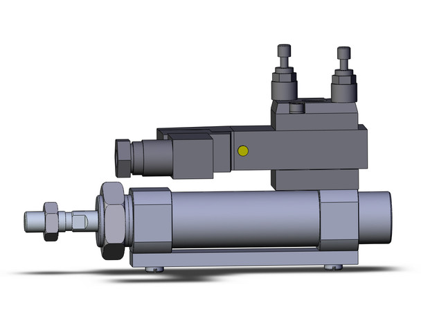 SMC CDVM5B20-25-15DZ round body cylinder w/valve cylinder, valve mounted, dbl acting