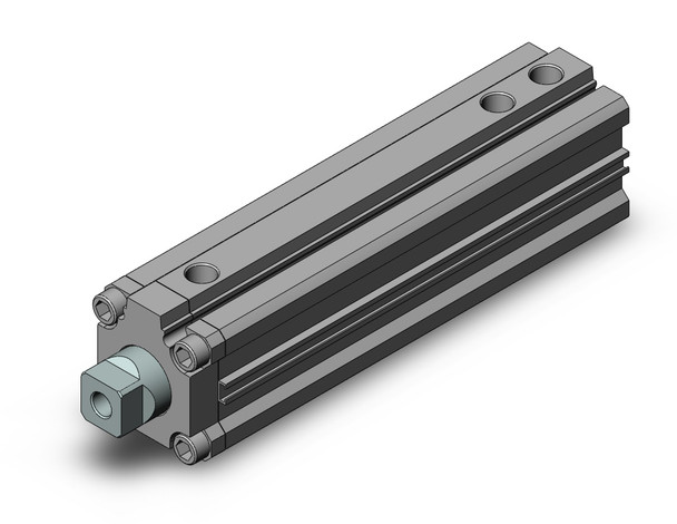 <h2>RZQ, 3 Position Cylinder (Standard Strokes Only)</h2><p><h3>3 position cylinder series RZQ provides intermediate stop mechanism. 2 intermediate strokes are possible with only a small extension in total length. First stage stroke can be specified without changing the overall length. High accuracy is achieved by an intermediate stop method of pressing metallic components against each other. A tube rod with a large bore which is 70% the piston diameter is used to withstand lateral load. Wide variations of mountings are available.<br>- </h3>- 3 position cylinder w/intermediate stopper mechanism<br>- 2-stage stroke enabled with a small increase in length<br>- Repeatability in intermediate stop positioning:  0.02 or less<br>- First-stage stroke can be freely specified<br>- Wide variations in mounting<br>- <p><a href="https://content2.smcetech.com/pdf/RZQ.pdf" target="_blank">Series Catalog</a>