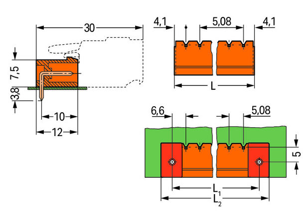 Wago 231-536/001-000 Male connector