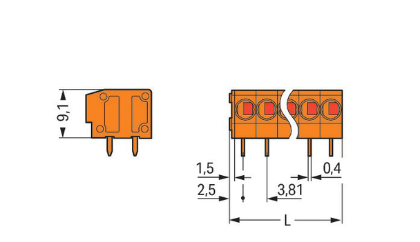 Wago 235-109/330-000 PCB terminal block