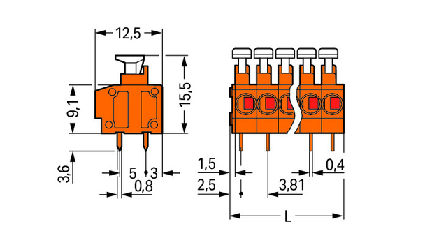 Wago 235-116 PCB terminal block