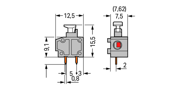 Wago 235-501/331-000 Stackable PCB terminal block