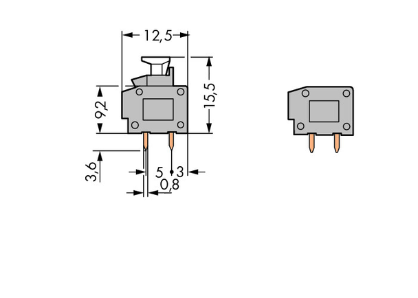 Wago 235-801/332-000 Stackable PCB terminal block