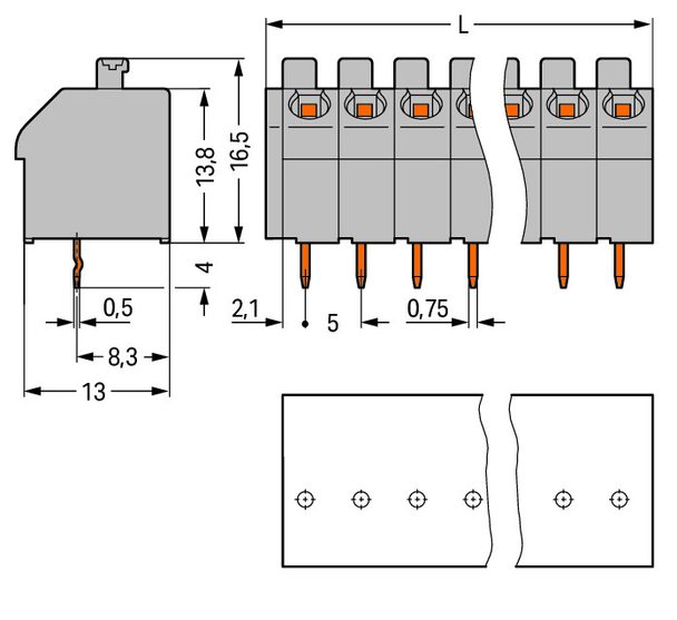 Wago 250-511 PCB terminal block