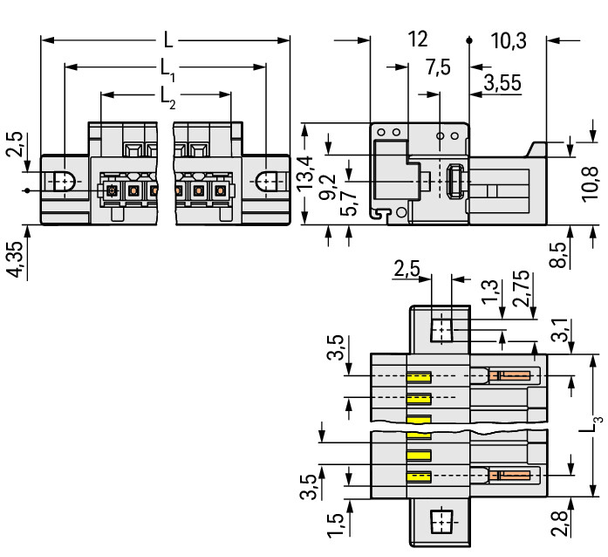 Wago 734-305/019-000 Male connector