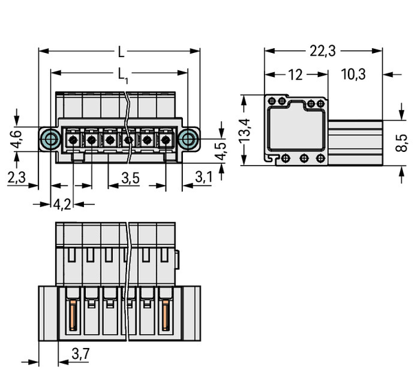 Wago 734-324/109-000 Male connector