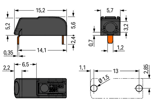 Wago 2061-1621/998-404 Pack of 640