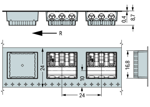 Wago 2061-1643/998-404 THR PCB terminal block Pack of 320