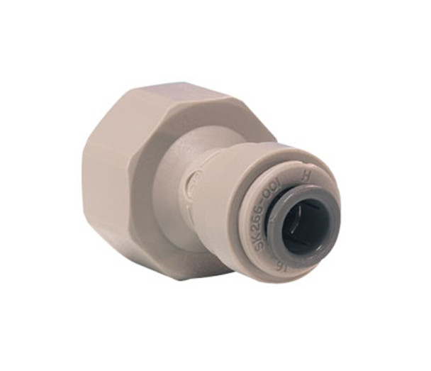 John Guest PI451014FS Gray Acetal Female Connector 5/16 x 1/2 BSPP (Flat End) Bag of 10