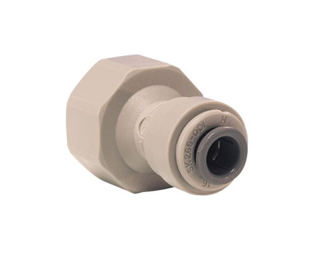 John Guest PI451214CS Gray Acetal Female Connector 3/8 x 1/2 BSPP (Cone End) Bag of 10