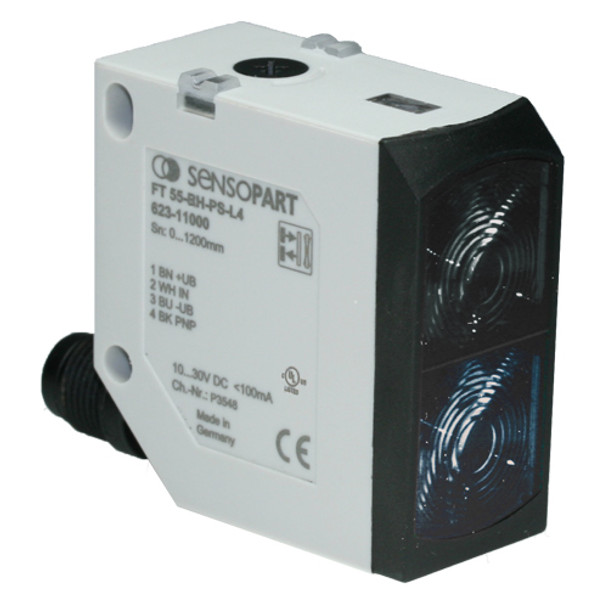 SensoPart FT 55-BH-NS-L4 1200mm, bgs, Blue light, NPN N.O, IP69K, plug M12 4 pins 623-11037