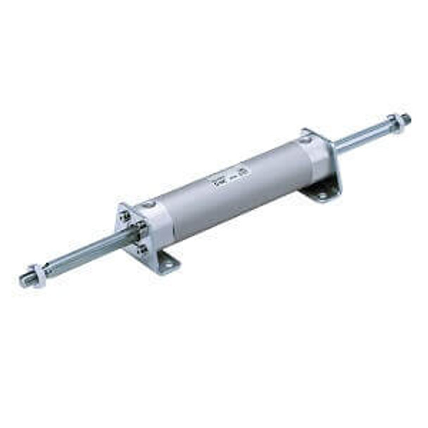 <h2>C(D)G1W-Z, Air Cylinder, Double Acting, Double Rod</h2><p><h3>Series CG1W double rod, double acting air cylinder has 8 bore sizes and can meet any application need. The tube is extruded aluminum to produce an extraordinarily smooth finish, allow low break-away pressure and smooth stroke action. Various mounting bracket options are available. Female piston rod threads are available as a standard option. Auto switch capable.</h3>- Style: double acting double rod<br>- Bore sizes (mm): 20, 25, 32, 40, 50, 63, 80,   100<br>- Strokes (mm): 25 through 300<br>- Mounts: basic, axial foot, flange, trunnion<br>- Variety of switches available<br>- <p><a href="https://content2.smcetech.com/pdf/CG1_Z.pdf" target="_blank">Series Catalog</a>