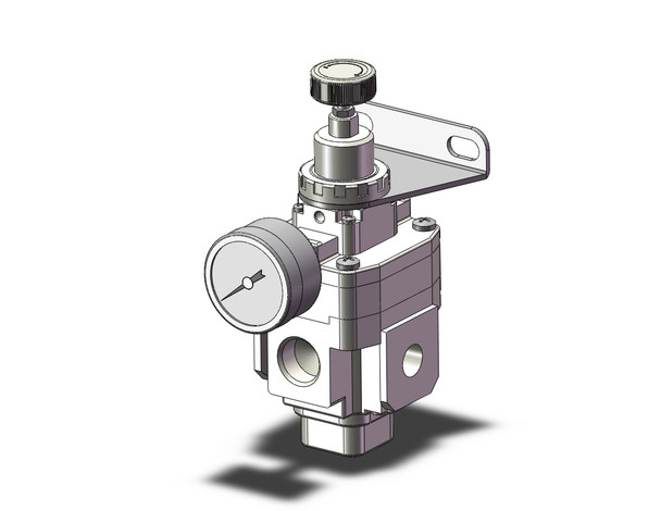<h2>IR1000-A~3000-A, Precision Regulator</h2><p><h3>Series IR Precision Regulators are designed to be compact and light weight. The maximum set pressure has been expanded from the conventional 101 psi (0.7 MPa) to 116 (0.8 MPa). Relief flow has been increased by nearly 5 times (compared to SMC IR201, IR401). The optional bracket and pressure gauge can be mounted on either the front or back of the unit.</h3>- Lightweight, precision regulator<br>- Bottom and front exhaust added<br>- Maximum supply pressure: 145 psi (1.0 MPa)<br>- Set pressure range psi (MPa): 0.8 to 116 depending on model<br>- <p><a href="https://content2.smcetech.com/pdf/IR1000A.pdf" target="_blank">Series Catalog</a>
