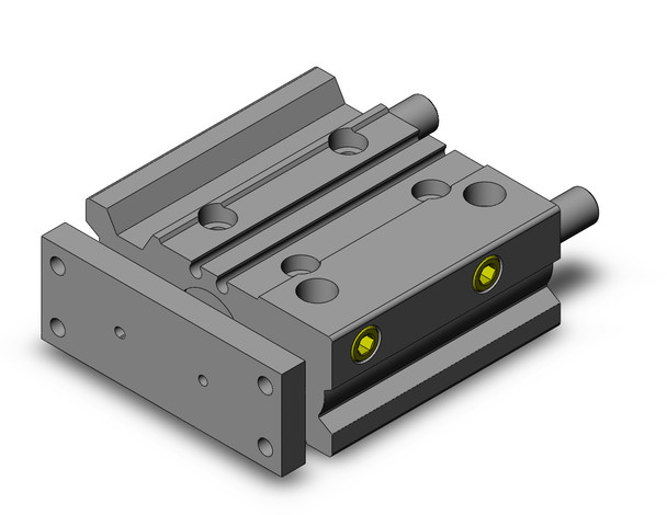 <h2>MGPA-Z, Guide Rod, High Precision Ball Bushing Cylinder</h2><p><h3>The MGPA is a compact body actuator integrated with internal guide shafts to isolate the load bearing from the movement of the actuator s rod and seals. The press fitted high precision ball bushing results in a non-rotating accuracy of +/-0.01  across all bore sizes. The stroke adjustment option (XC8, XC9) can be either on the extend or retract cycle and has an adjustment range up to 50 mm.<br>- </h3>- Bore sizes: 12, 16, 20, 25, 32, 40, 50, 63, 80, 100 mm<br>- Non-rotating accuracy of +/-0.01  across all bore sizes.<br>- Adjustable stroke option, extent cycle (XC8)<br>- Adjustable stroke option, retract cycle (XC9)<br>- Rubber bumpers as standard<br>- Auto switch capable<br>- <p><a href="https://content2.smcetech.com/pdf/MGP.pdf" target="_blank">Series Catalog</a>