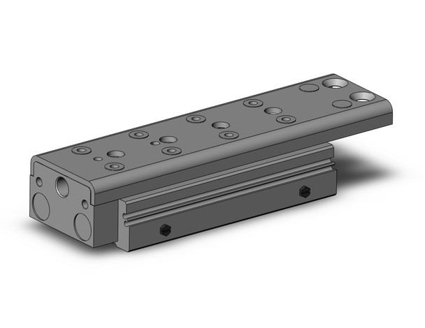 <h2>MXQ*A, Precision Slide Table (Recirculating Bearings) - Standard Double Ported</h2><p><h3>The MXQ*A is the newest generation of precision slide tables integrated with hardened stainless steel guides and rails to isolate the load bearing from the movement of the dual rods and piston seals. Its recirculating ball bearings are matched by size to each slide table with a slight negative clearance resulting in greater accuracy. The MXQ s thinly formed special stainless steel slide table reduces thickness allowing for a larger guide pitch providing high rigidity. The slide table s reduced weigh also increases allowable kinetic energy. The stoppers and shock absorbers are positioned at the center axis to minimize load deflection. The dowel pin holes positioned on the center axis standardizes mounting conditions for the basic and symmetric styles. The end lock option prevents the slide table from dropping in vertical applications, enhancing safety in the event of air pressure loss.<br>- </h3>- Bore sizes: 6, 8, 12, 16, 20, 25 mm<br>- Repeatable positioning accuracy: +/-0.05 mm<br>- Stroke adjuster options: rubber, metal stopper or shock absorber<br>- End lock option in the event of air pressure loss<br>- PTFE grease or food grade grease option<br>- RoHS compliant<br>- Auto switch capable<br>- <p><a href="https://content2.smcetech.com/pdf/MXQ_A.pdf" target="_blank">Series Catalog</a>