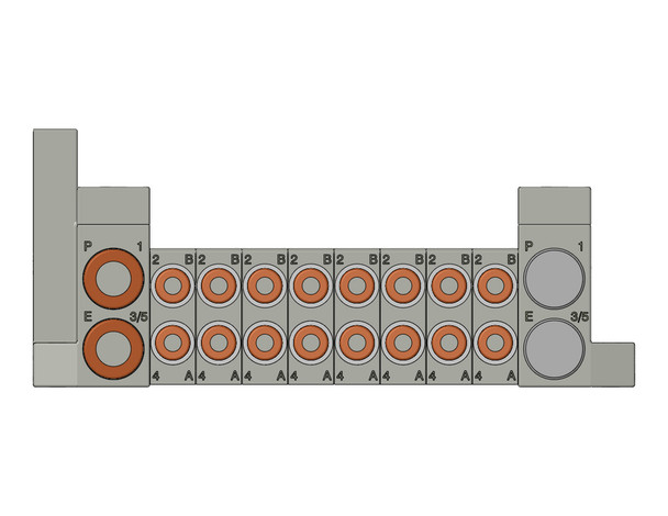 SMC SS5V1-W10S0D-08D-C4 5 Port Solenoid Valve Manifold