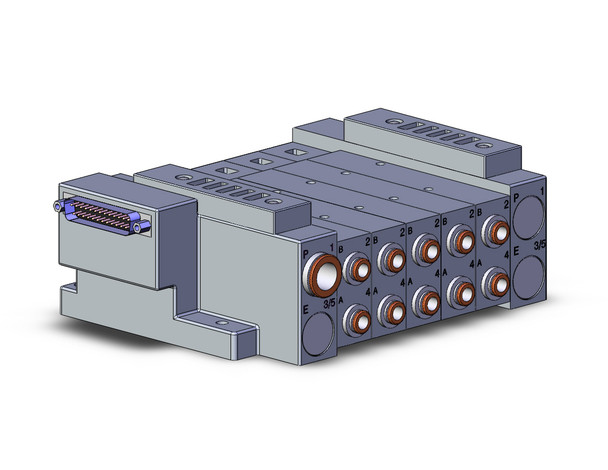 SMC SS5V3-10FD2-05DS-C6 Ss5V 05 Station Manifold, Tie-Rod Base