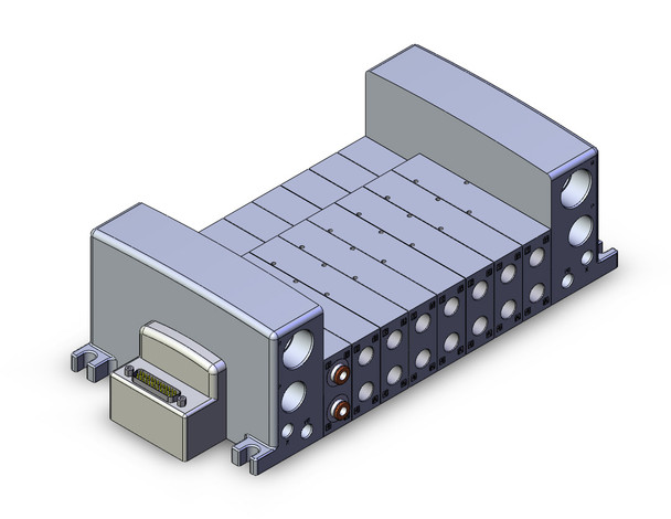 <h2>VV5QC41-**FD*, Base Mounted, Plug-in Unit, D-Sub Connector</h2><p><h3>The VQC series has five standard wiring packages bringing a world of ease to wiring and maintenance work, while the protective enclosures of three of them conform to IP67 standards for protection from dust and moisture. The use of multi-pin connectors to replace wiring inside manifold blocks provides flexibility when adding stations or changing manifold configuration. The VQC series has outstanding response times and long life.</h3>- For VQC4000 base mount, plug-in valves<br>- Conforms to IP40<br>- D-sub connector reduces labor while minimizing wiring and saving space<br>- 25 pin D-sub connector that conforms to MIL standards<br>- 1 to 12 stations available as standard<br>- <p><a href="https://content2.smcetech.com/pdf/VQC4.pdf" target="_blank">Series Catalog</a>