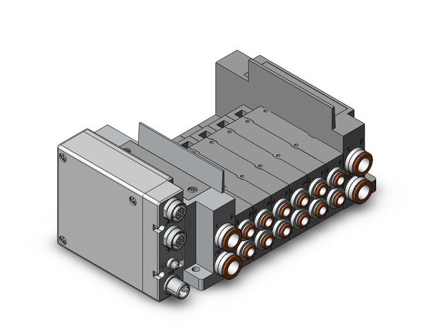 SMC SS5Y5-10SFAN-06B-C6 4/5 port solenoid valve ss5y5 6 sta manifold base