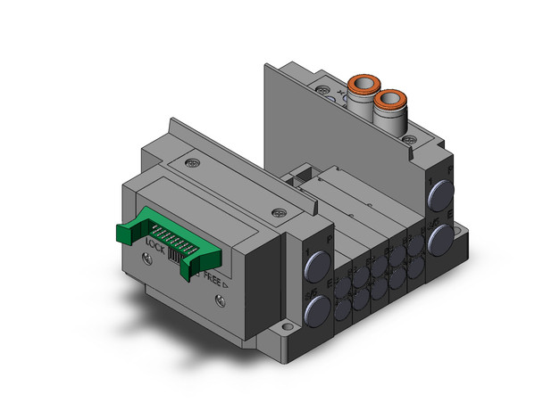 SMC SS5Y3-12PG2-05U 4/5 port solenoid valve ss5y3 5 sta manifold base