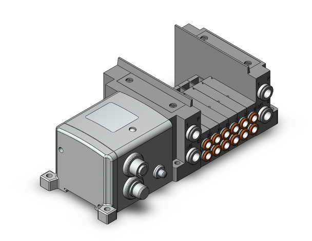 SMC SS5Y3-10SZE-06C-C6 4/5 port solenoid valve ss5y3 6 sta manifold base