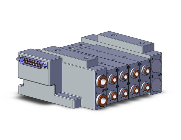 SMC SS5V3-10FD2-04D-N7 4/5 port solenoid valve ss5v 04 station manifold, tie-rod base