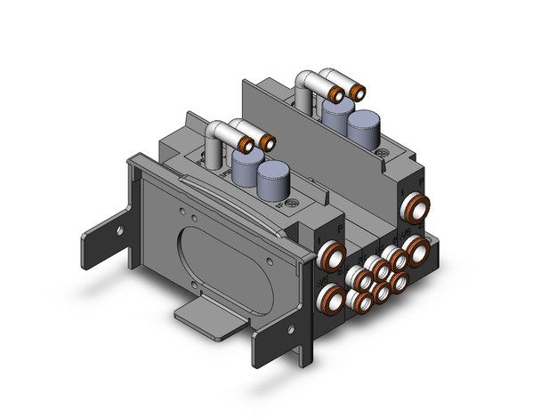 SMC SS5Y3-10S60-03J-N7 4/5 port solenoid valve ss5y3 3 sta manifold base