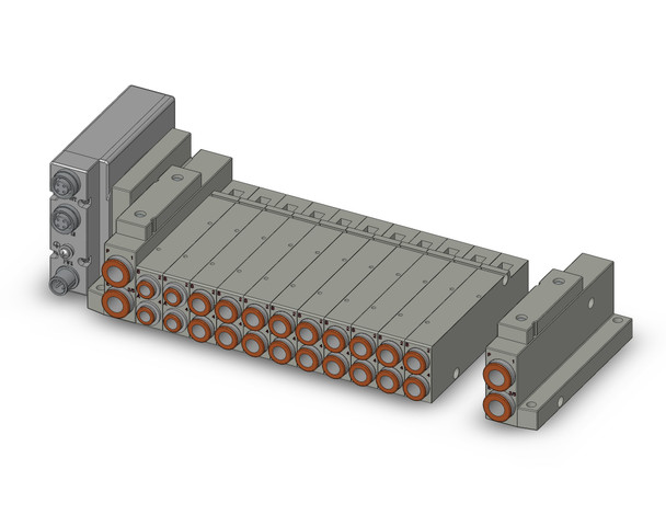 SMC SS5V2-W10S1DAND-13B-N7 4/5 port solenoid valve ss5v 13 station manifold, tie-rod base