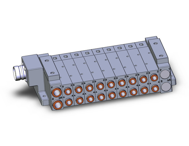 SMC SS5V3-W10CD-09D-C8 4/5 port solenoid valve ss5v 09 station manifold, tie-rod base