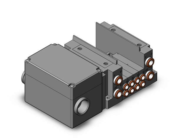 SMC SS5Y3-10TC-04B-C6 4/5 port solenoid valve ss5y3 4 sta manifold base