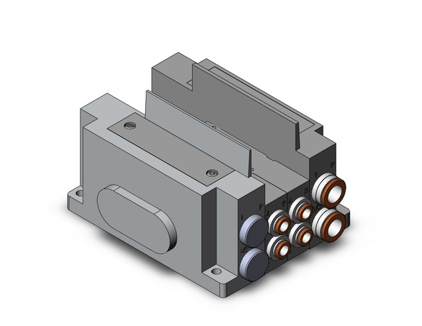 SMC SS5Y5-10S0-02U-C6 4/5 port solenoid valve ss5y5 2 sta manifold base