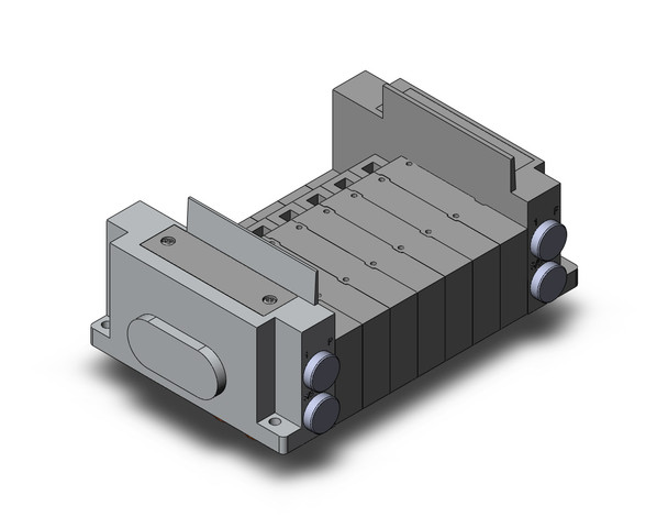 SMC SS5Y5-11S0-07B-N7 4/5 port solenoid valve ss5y5 7 sta manifold base