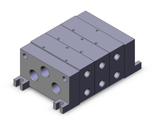 SMC VV5FS3-10-031-02F 4/5 port solenoid valve 3 sta. mfld, non plug-in