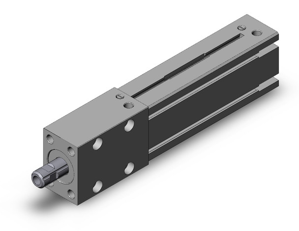 <h2>MTS, Precision Cylinder (Bores 12-40)</h2><p><h3>The MTS cylinder provides superior non-rotating accuracy and linear stability in a compact package. Traditional non-rotating cylinders typically can only hold position to within 0.5  and have inherent sealing problems. Integrating a ball spline as the rod bearing, this cylinder approximates the non-rotational accuracy of a guided cylinder without the added space requirements of external guide rods. In addition, a special rod seal design limits leakage to the equivalent of a round piston rod seal. An optional end lock retains the rod in the retracted position even in the event of loss of air pressure for added safety. Mounting can be done from four precisely machined faces with parallelism of less than 0.1mm.<br>- </h3>- High precision mounting<br>- Models with air cushion are standard<br>- Head side end locking available as standard<br>- 3 standard mounting positions<br>- 2 styles of rod end shapes are available<br>- Auto switch capable<br>- <p><a href="https://content2.smcetech.com/pdf/MTS.pdf" target="_blank">Series Catalog</a>