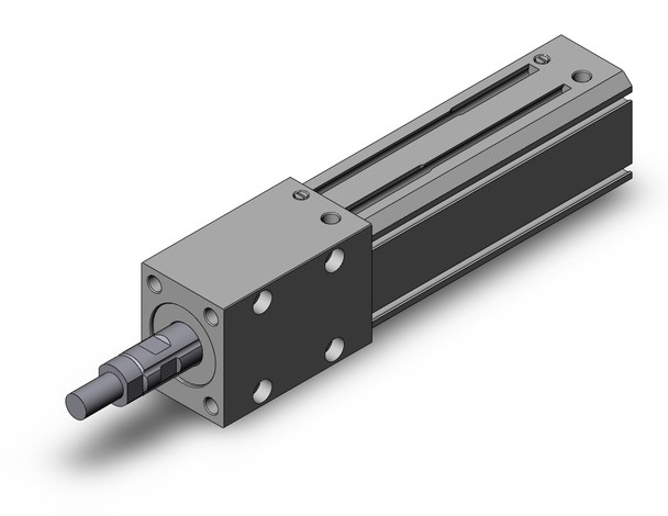 <h2>MTS, Precision Cylinder (Bores 12-40)</h2><p><h3>The MTS cylinder provides superior non-rotating accuracy and linear stability in a compact package. Traditional non-rotating cylinders typically can only hold position to within 0.5  and have inherent sealing problems. Integrating a ball spline as the rod bearing, this cylinder approximates the non-rotational accuracy of a guided cylinder without the added space requirements of external guide rods. In addition, a special rod seal design limits leakage to the equivalent of a round piston rod seal. An optional end lock retains the rod in the retracted position even in the event of loss of air pressure for added safety. Mounting can be done from four precisely machined faces with parallelism of less than 0.1mm.<br>- </h3>- High precision mounting<br>- Models with air cushion are standard<br>- Head side end locking available as standard<br>- 3 standard mounting positions<br>- 2 styles of rod end shapes are available<br>- Auto switch capable<br>- <p><a href="https://content2.smcetech.com/pdf/MTS.pdf" target="_blank">Series Catalog</a>