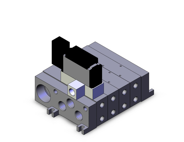 SMC VV5FS3-01CU-042-02T-E5 4/5 port solenoid valve manifold with control unit
