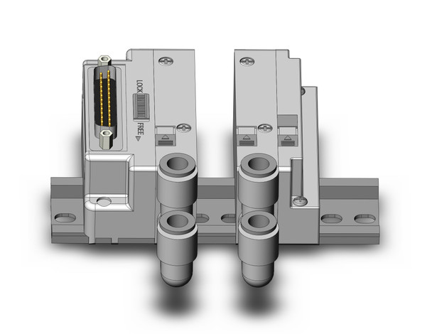 SMC SS5J2-60FD1-02BL 4/5 port solenoid valve mfld, plug-in, connector type