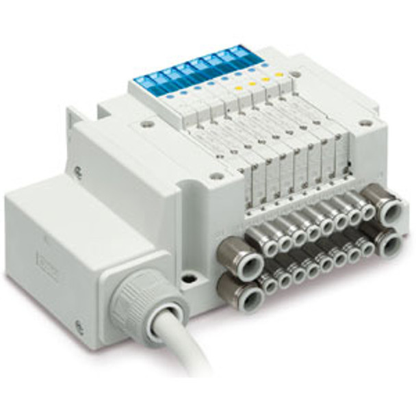 SMC JJ5SY1-10L33-03DS-C4 4/5 port solenoid valve 3 station mfld,plug-in connecting base