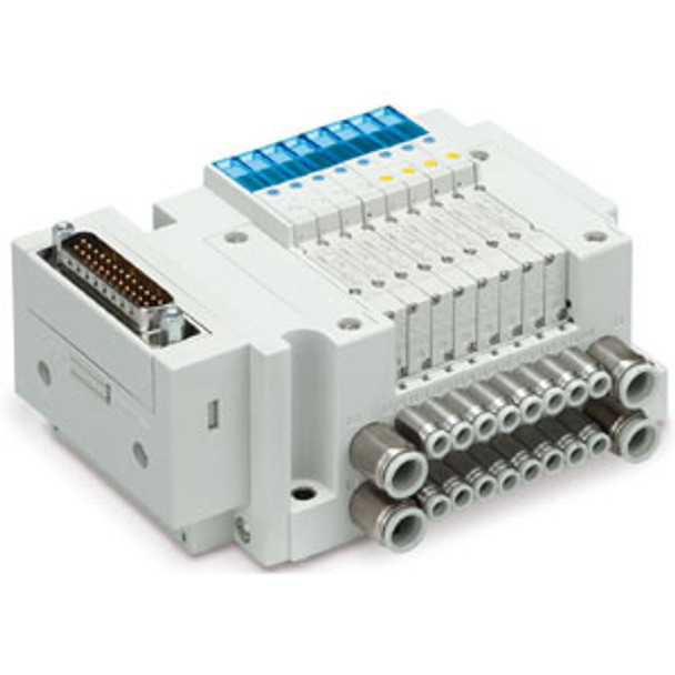 SMC JJ5SY1-10F1-03DS-C4 4/5 port solenoid valve 3 station mfld,plug-in connecting base
