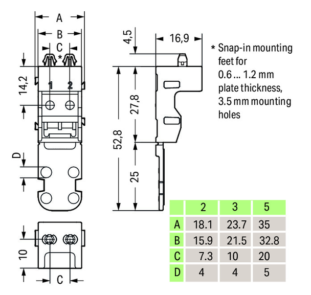 Wago 221-523 Pack of 10