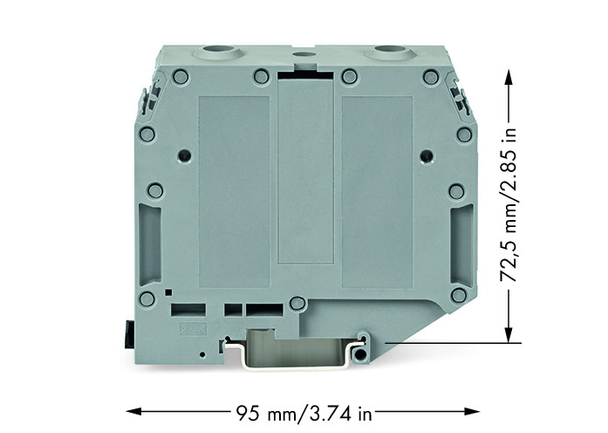 Wago 400-415/415-556 Screw-type through terminal block; 95 mm; for DIN-rail 35 x 15 and 35 x 7.5; 95,00 mm; gray