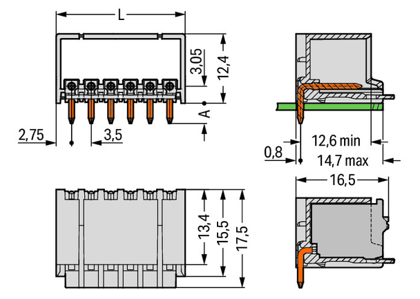 Wago 2091-1425/200-000/997-406 Pack of 170