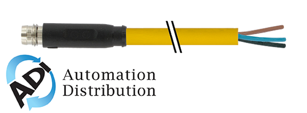 Murrelektronik 7000-08161-0100300 m8 male 0?? snap-in with cable, pvc 3x0.25 ye ul/csa 3m