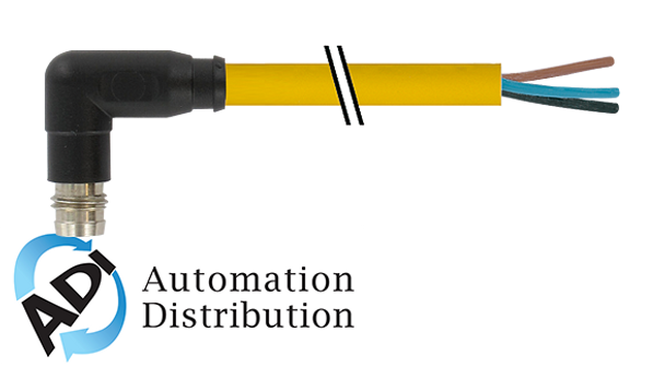 Murrelektronik 7000-08191-0210150 m8 male 90?? snap-in, pur 4x0.25 yellow, 1.5m