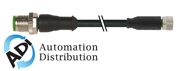 Murrelektronik 7000-40561-6500015 m12 male 0?? / m8 female 0??, pur 3x0.25 bk ul/csa+robot+drag chain 0,15m