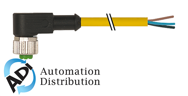 Murrelektronik 7000-12361-0150200 m12 female 90?? with cable, pvc 5x0.34 ye ul/csa 2m