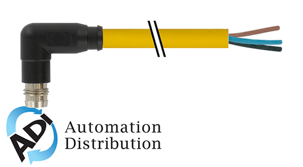 Murrelektronik 7000-08181-0200500 m8 male 90?? snap-in, pur 3x0.25 yellow, 5m